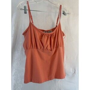 Faded Glory Stretch Large Peach Tank Top Built in Bra Y2K 2000s